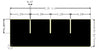 Dimensional drawing of large drawer divider showing 5.15 x 1.75 inches