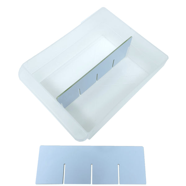 Large organizing drawer with large length white divider