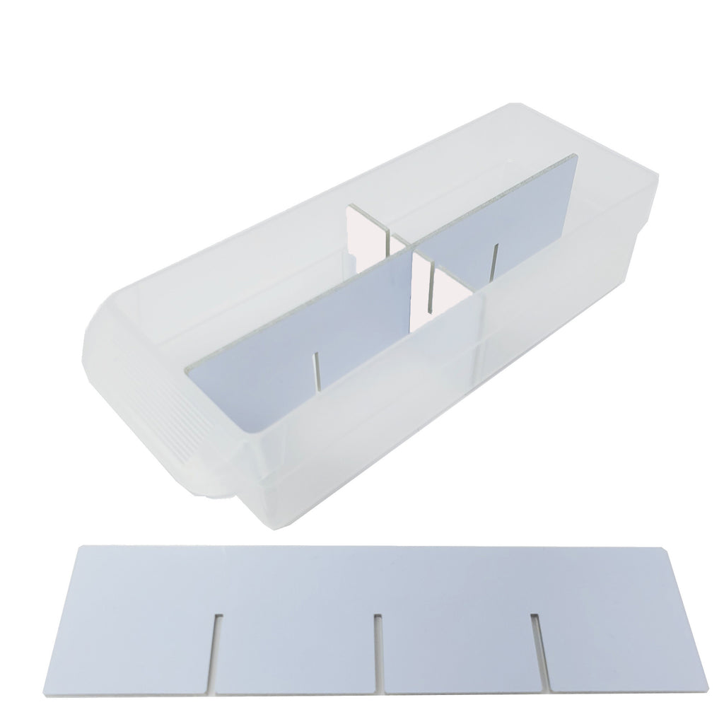 White rectangular packaging with cutouts on a white background